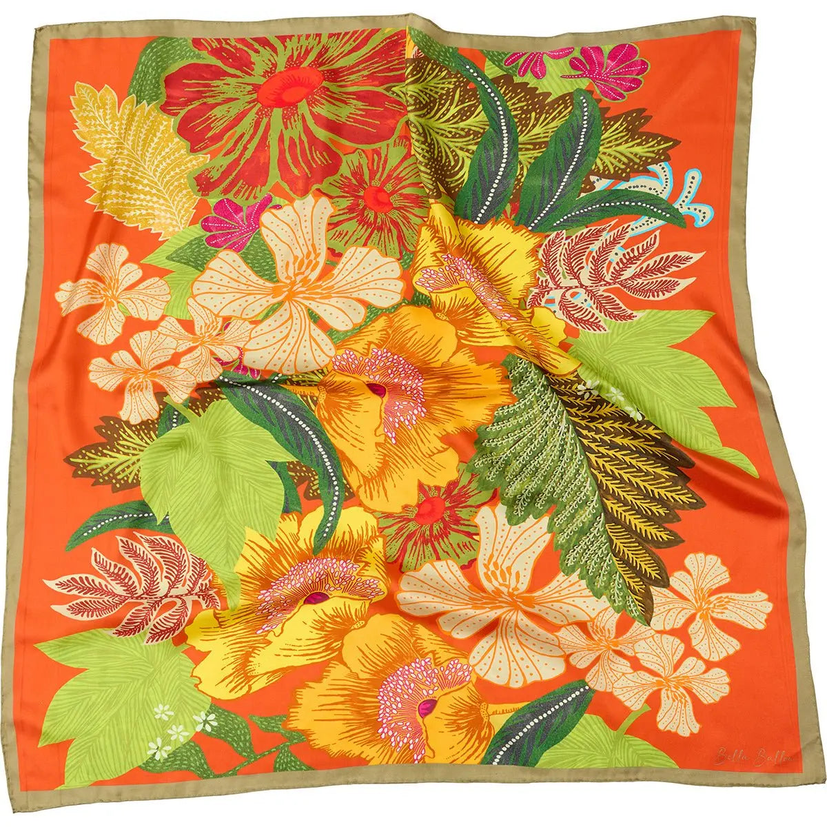 Bouquet Silk Scarf, Caramel - Dyrberg/Kern NZ