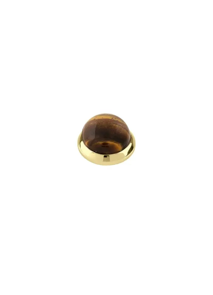 Bud Gold Interchangeable Ring Topper - Tiger Eye - Dyrberg/Kern NZ