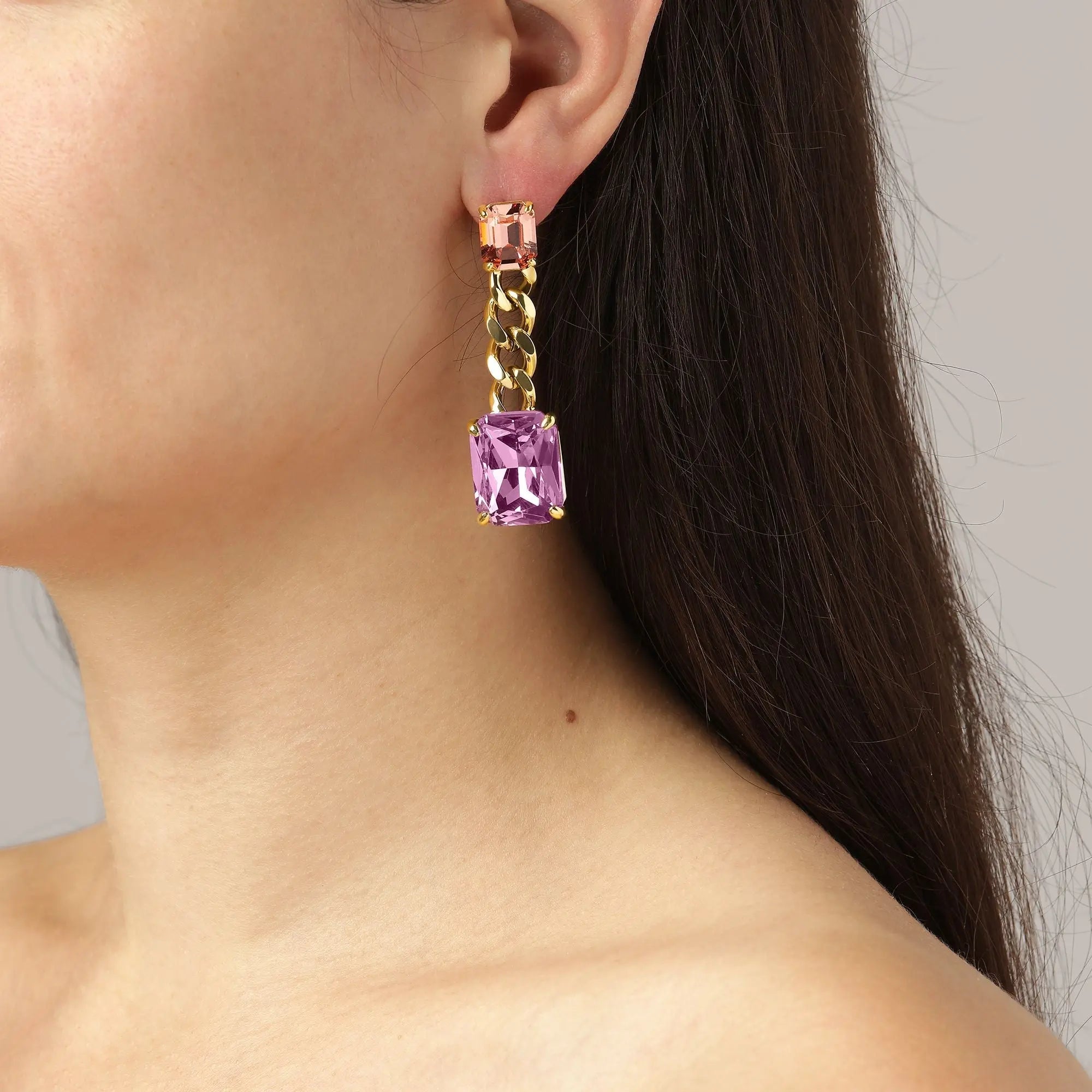 Calla Gold Earrings - Light Rose / Peach - Dyrberg/Kern NZ