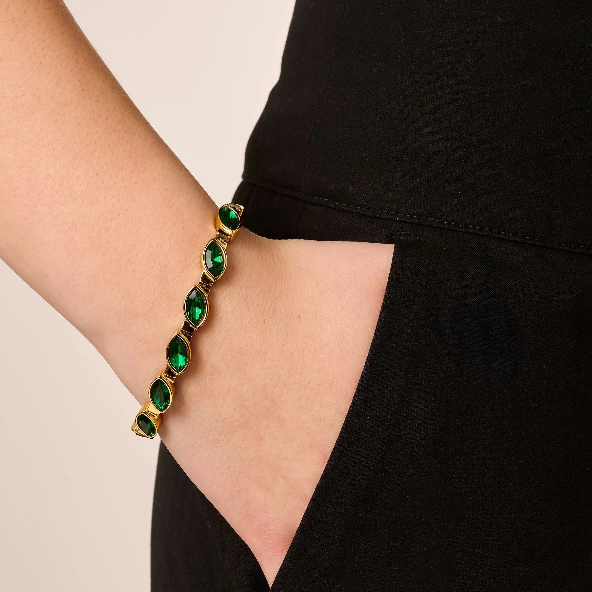 Celtis Gold Bracelet - Emerald Green - Dyrberg/Kern NZ
