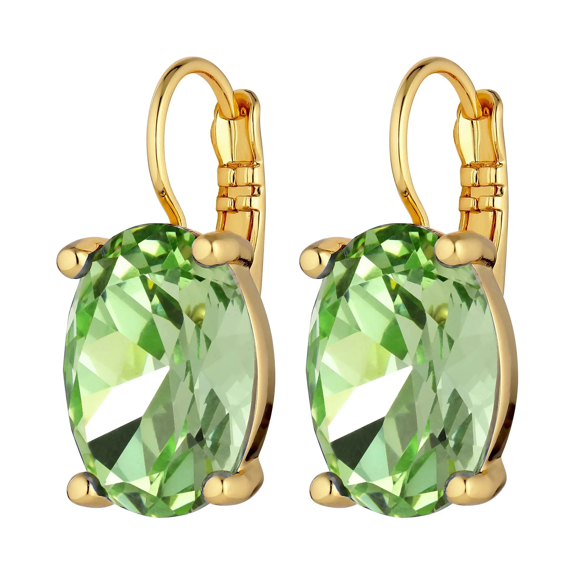Chantal Gold Earrings - Light Green - Dyrberg/Kern NZ