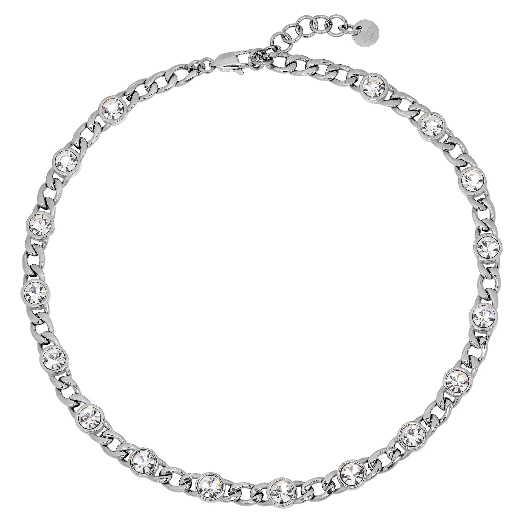 Collana Shiny Silver Necklace - Crystal - Dyrberg/Kern NZ