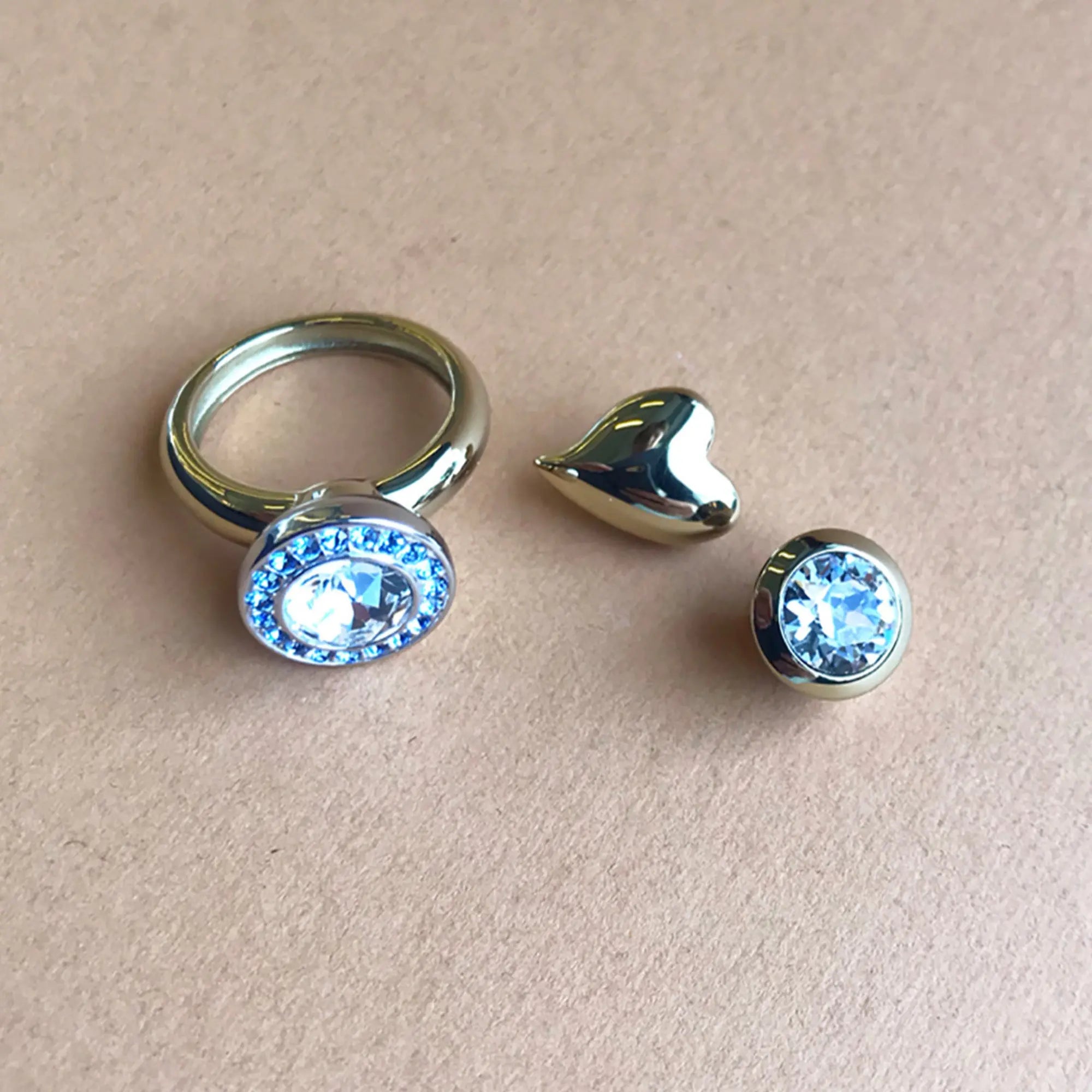 Compliments Ring Set: Shiny Gold Ring + Grace + Strength + Passion. - Dyrberg/Kern NZ