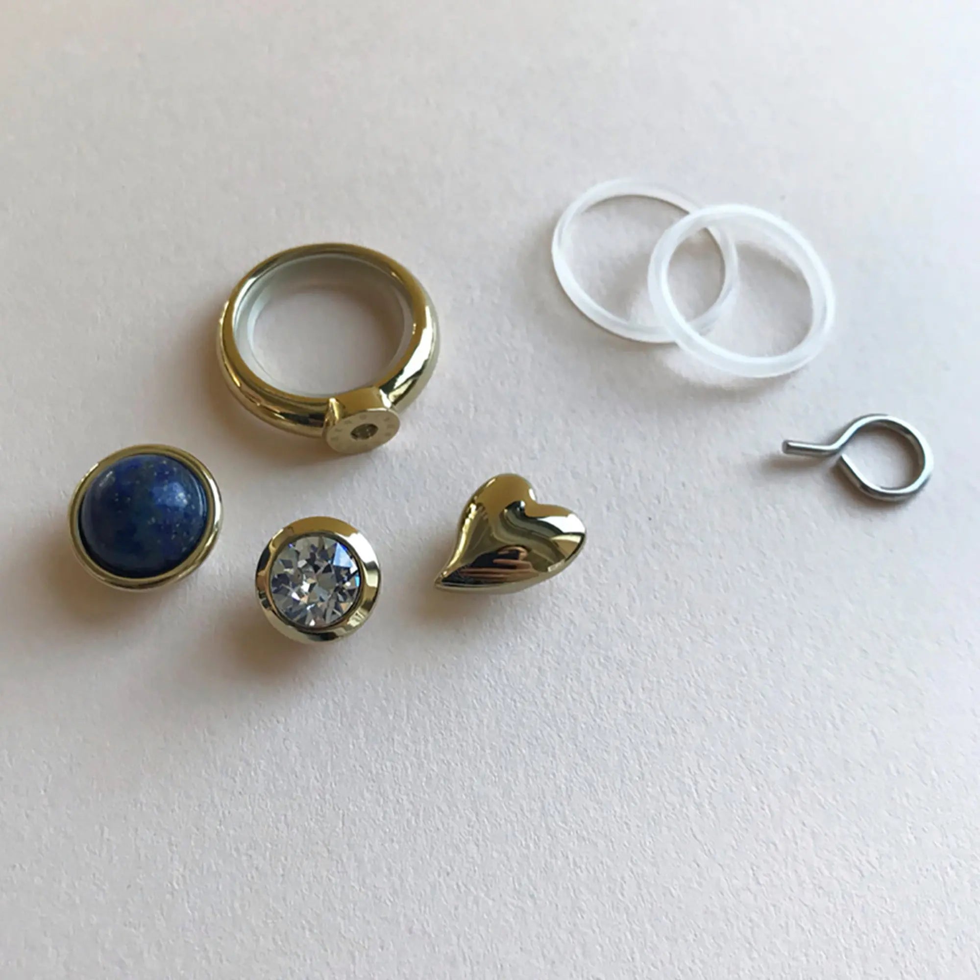 Compliments Ring Set: Shiny Gold Ring + Sence + Strength + Passion. - Dyrberg/Kern NZ