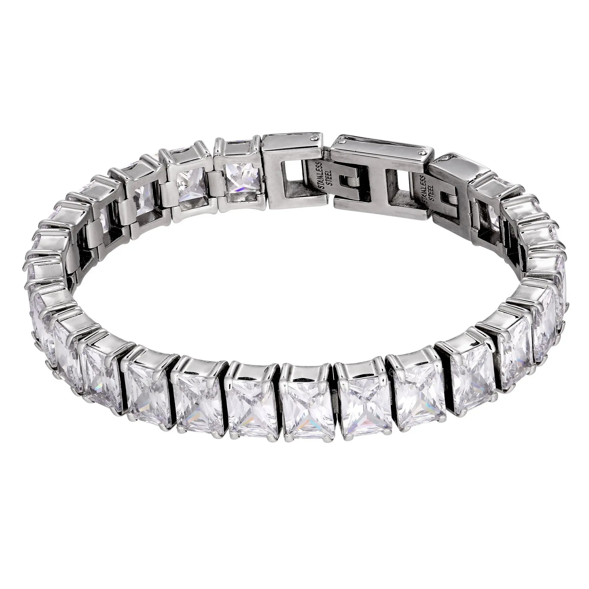 Conda Shiny Silver Tennis Bracelet - Dyrberg/Kern NZ