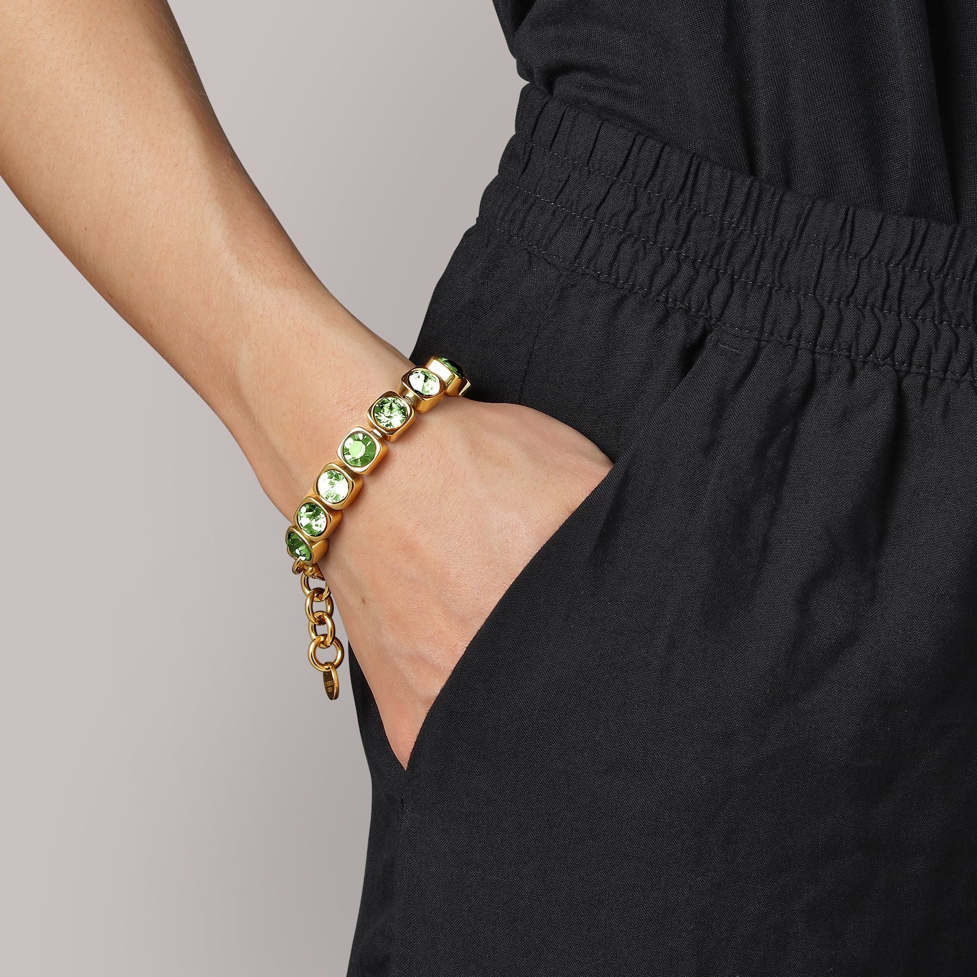 Conian Gold Bracelet - Light Green - Dyrberg/Kern NZ