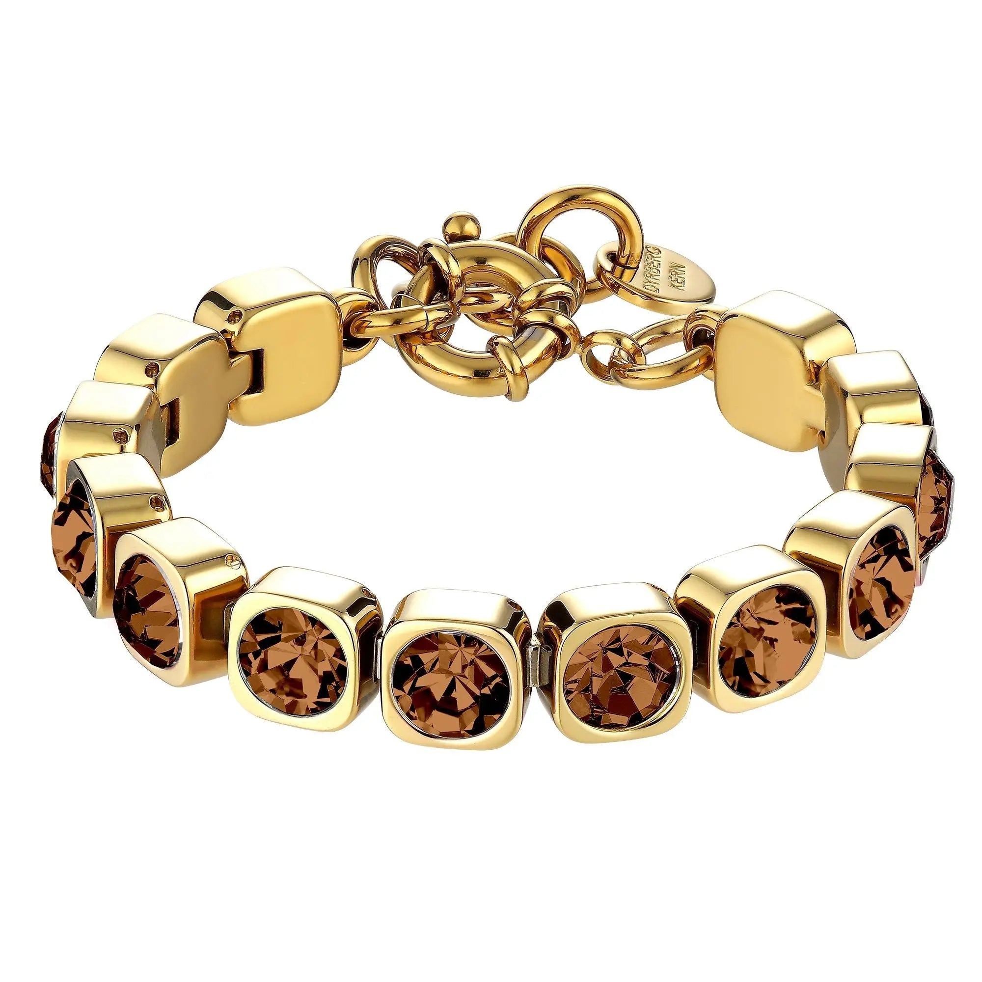 Conian Gold Tennis Bracelet - Brown - Dyrberg/Kern NZ