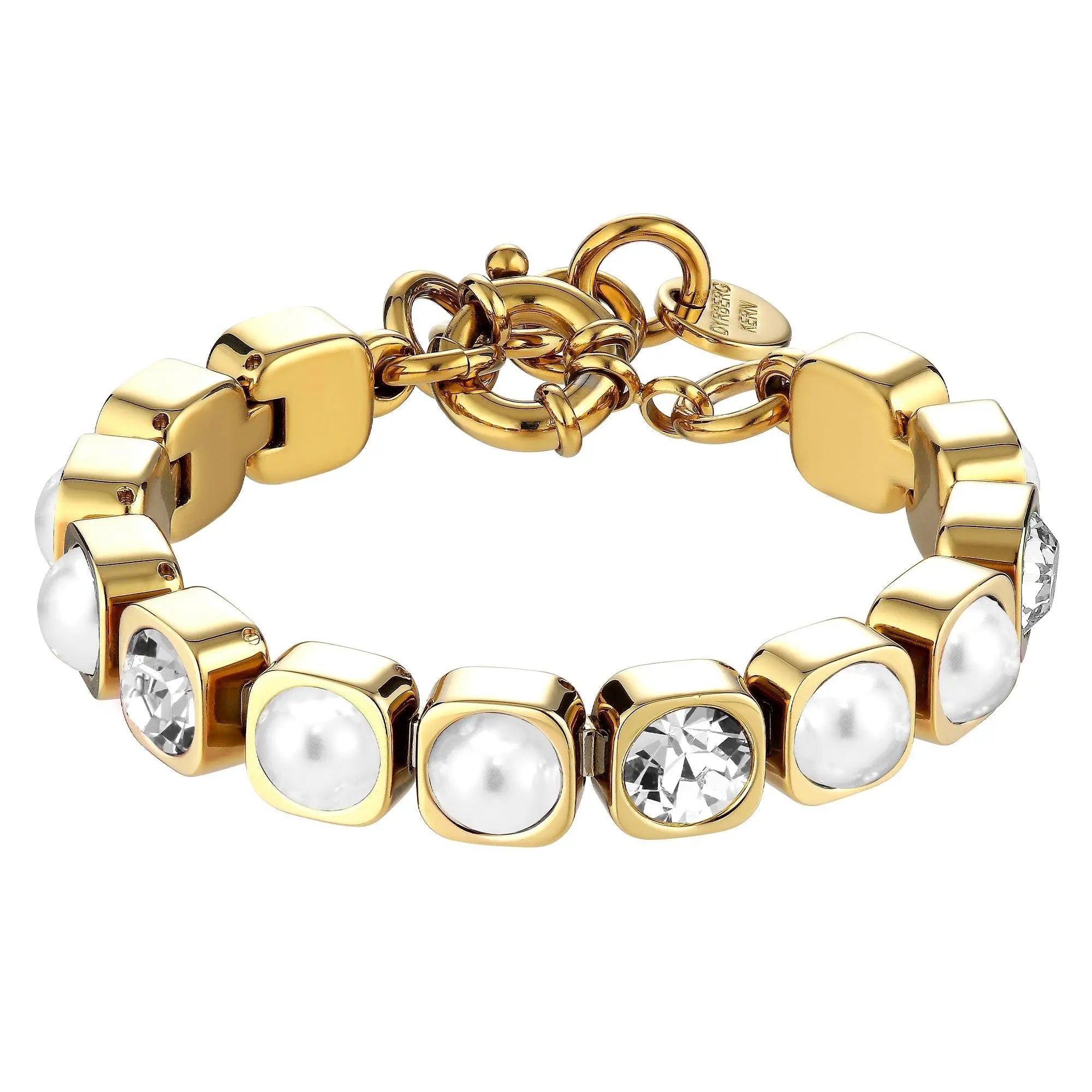 Conian Gold Tennis Bracelet - Crystal / White Pearl - Dyrberg/Kern NZ