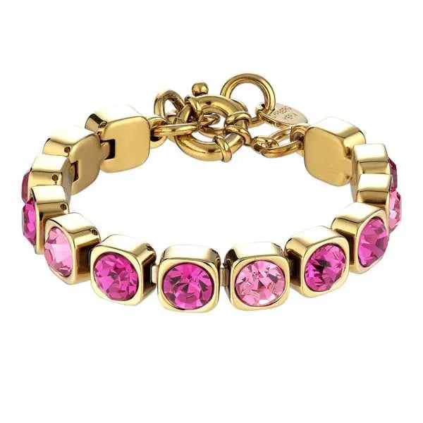 Conian Gold Tennis Bracelet - Pink - Dyrberg/Kern NZ