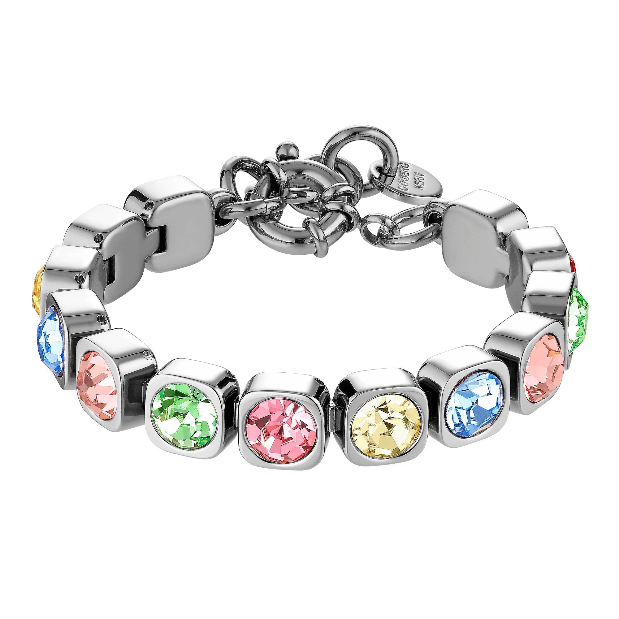Conian Shiny Silver Tennis Bracelet - Pastel Multi - Dyrberg/Kern NZ