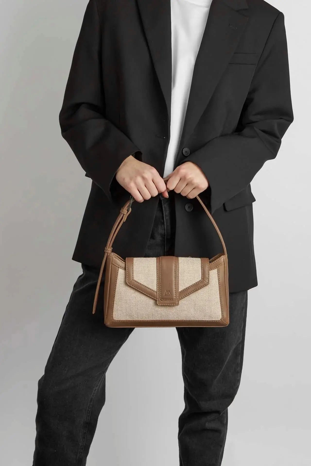 Daphne Bag, Canvas Mix, Caramel+Offwhite - Dyrberg/Kern NZ