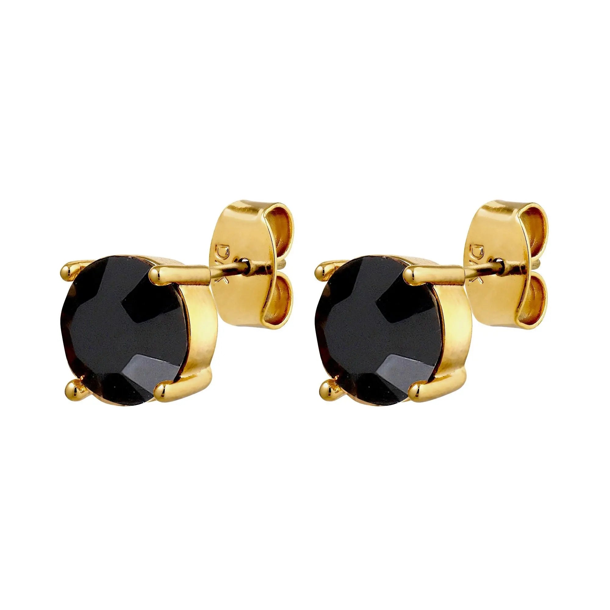 Daze Gold Earrings - Black - Dyrberg/Kern NZ