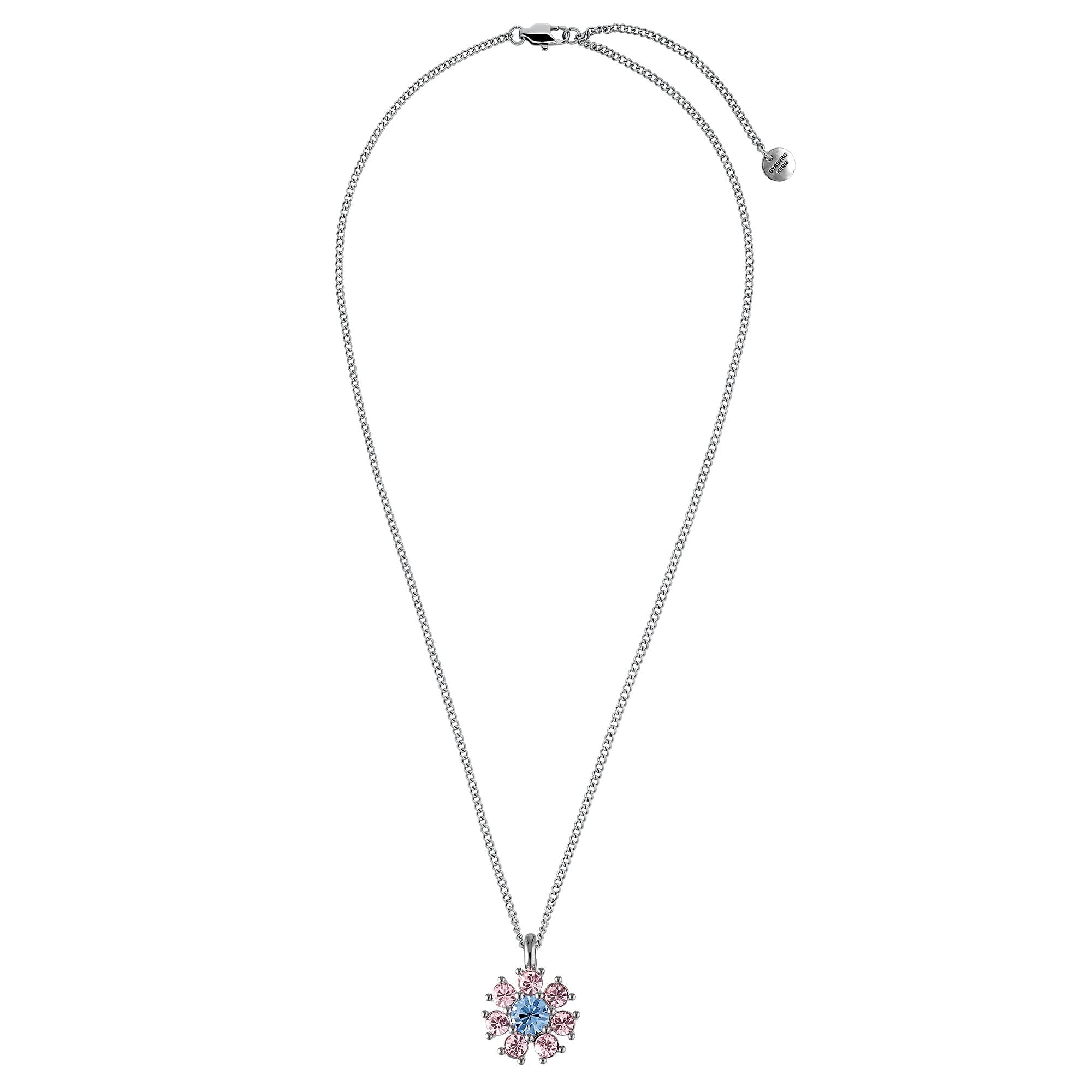 Delise Shiny Silver Necklace - Light Blue / Rose - Dyrberg/Kern NZ