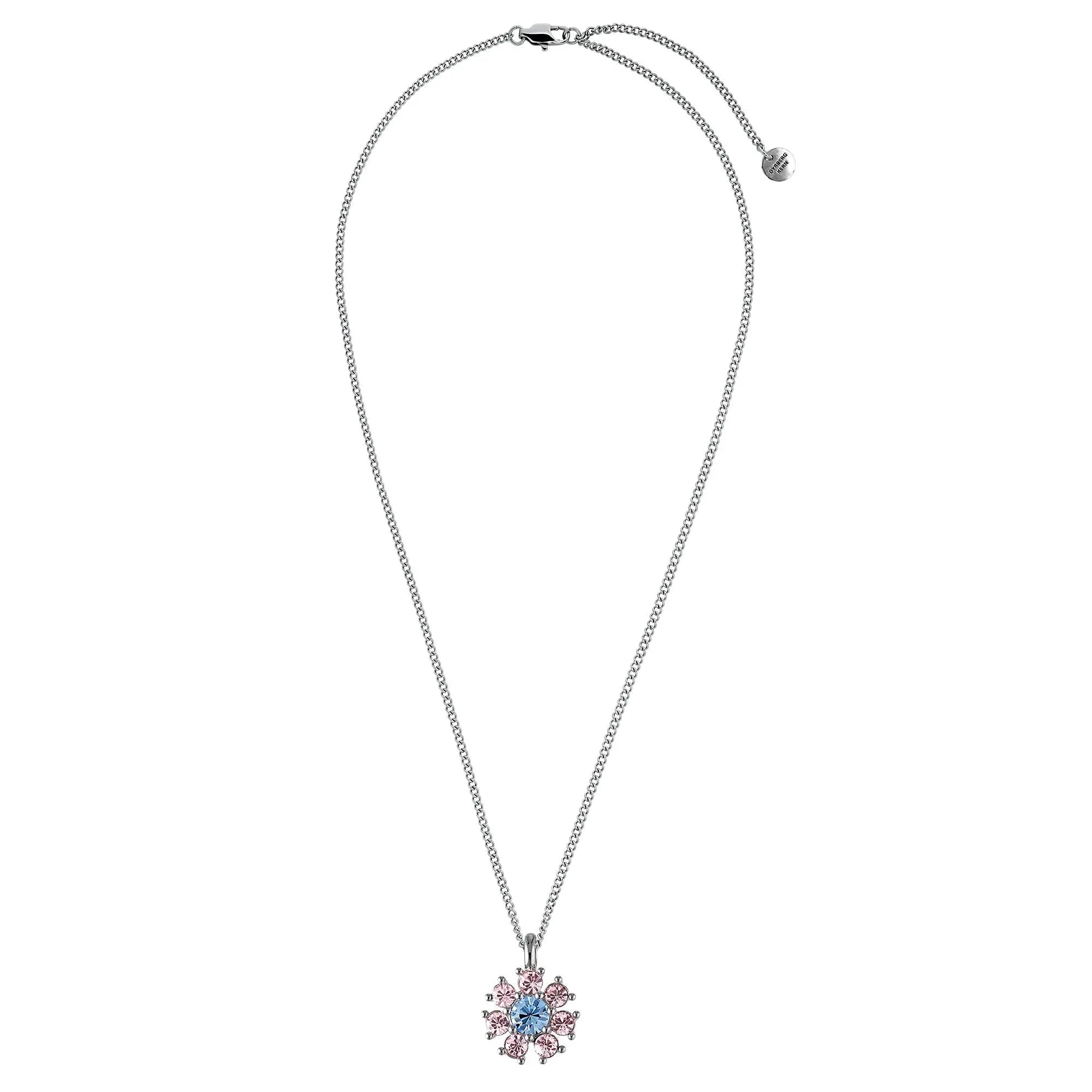 Delise Shiny Silver Necklace - Light Blue / Rose - Dyrberg/Kern NZ
