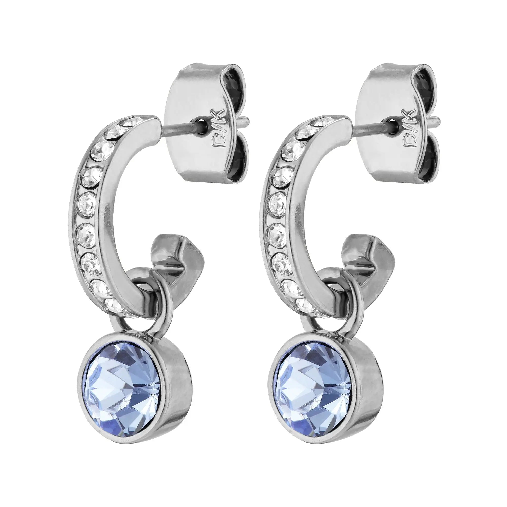 Dessa Shiny Silver Earrings - Light Blue - Dyrberg/Kern NZ