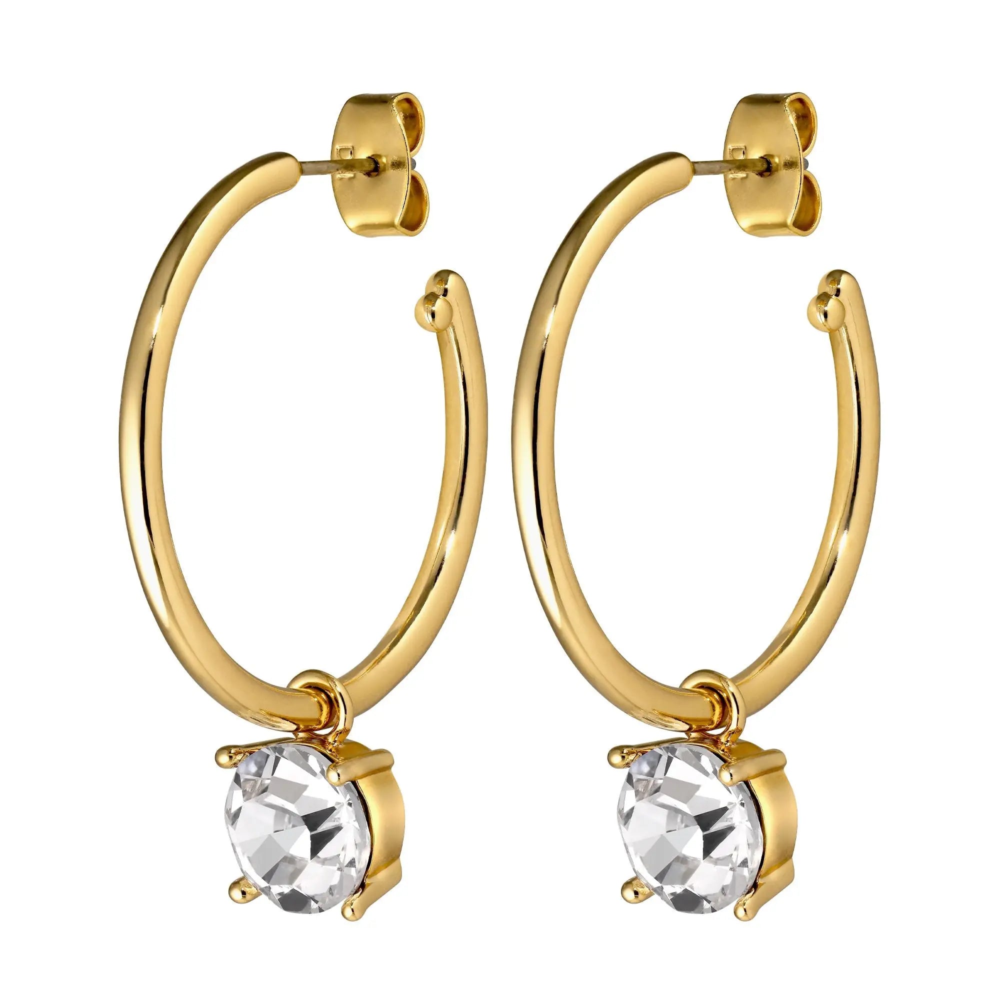 Diega Gold Earrings - Crystal - Dyrberg/Kern NZ