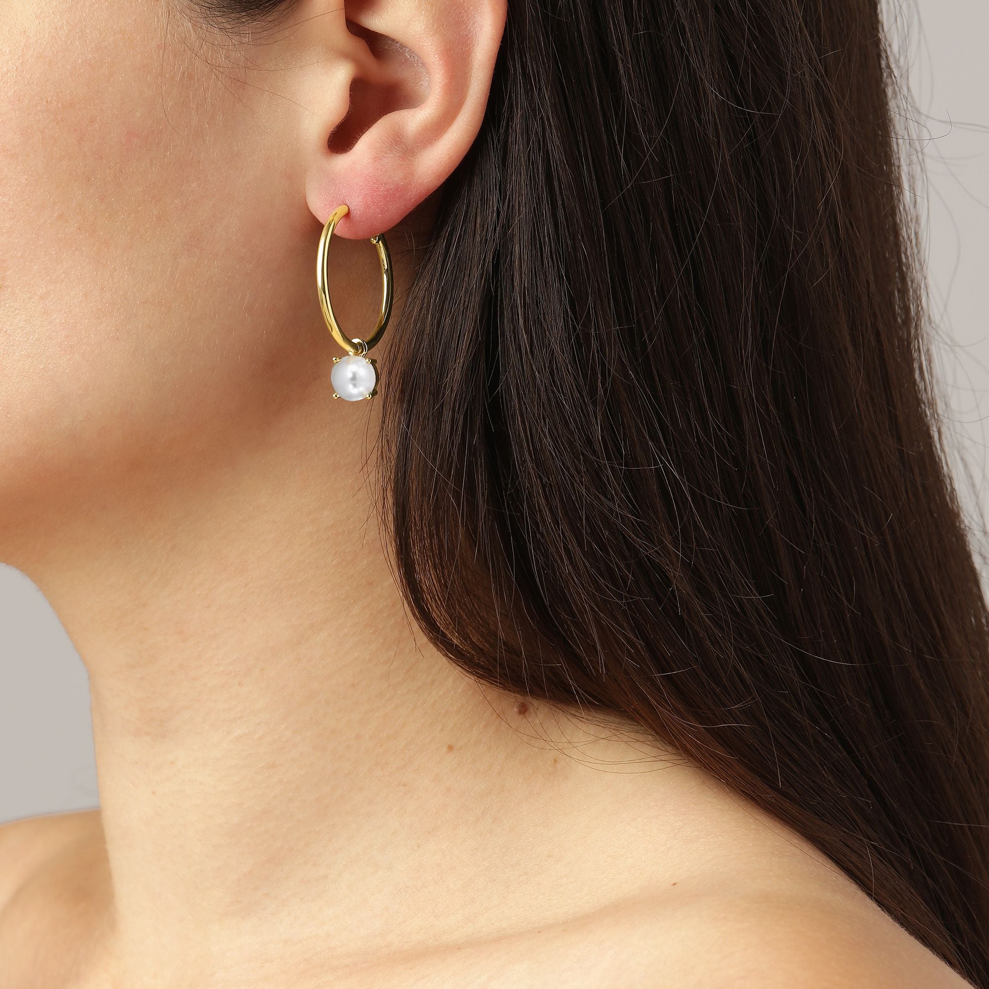 Diega Gold Earrings - White Pearl - Dyrberg/Kern NZ