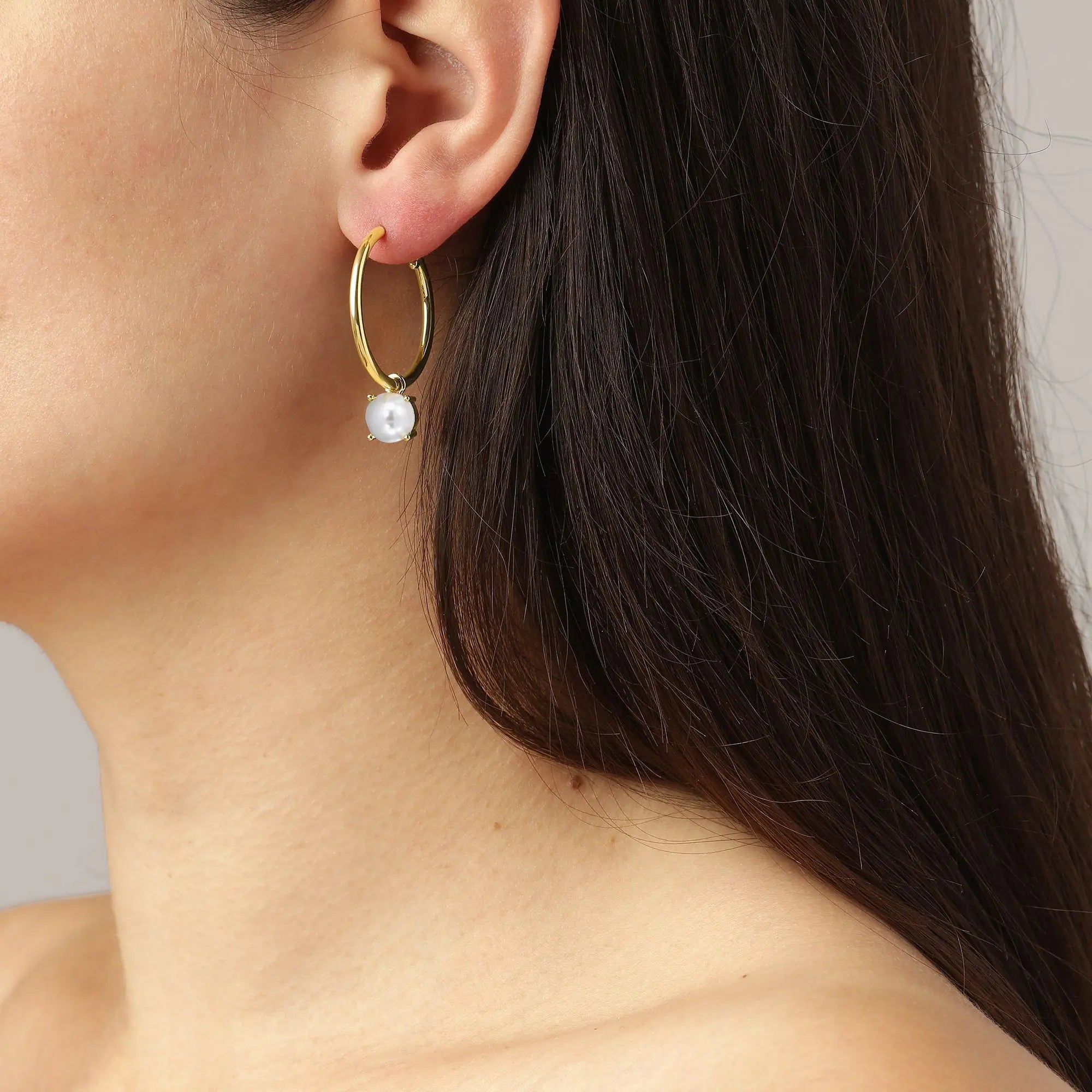 Diega Gold Earrings - White Pearl Dyrberg/Kern NZ