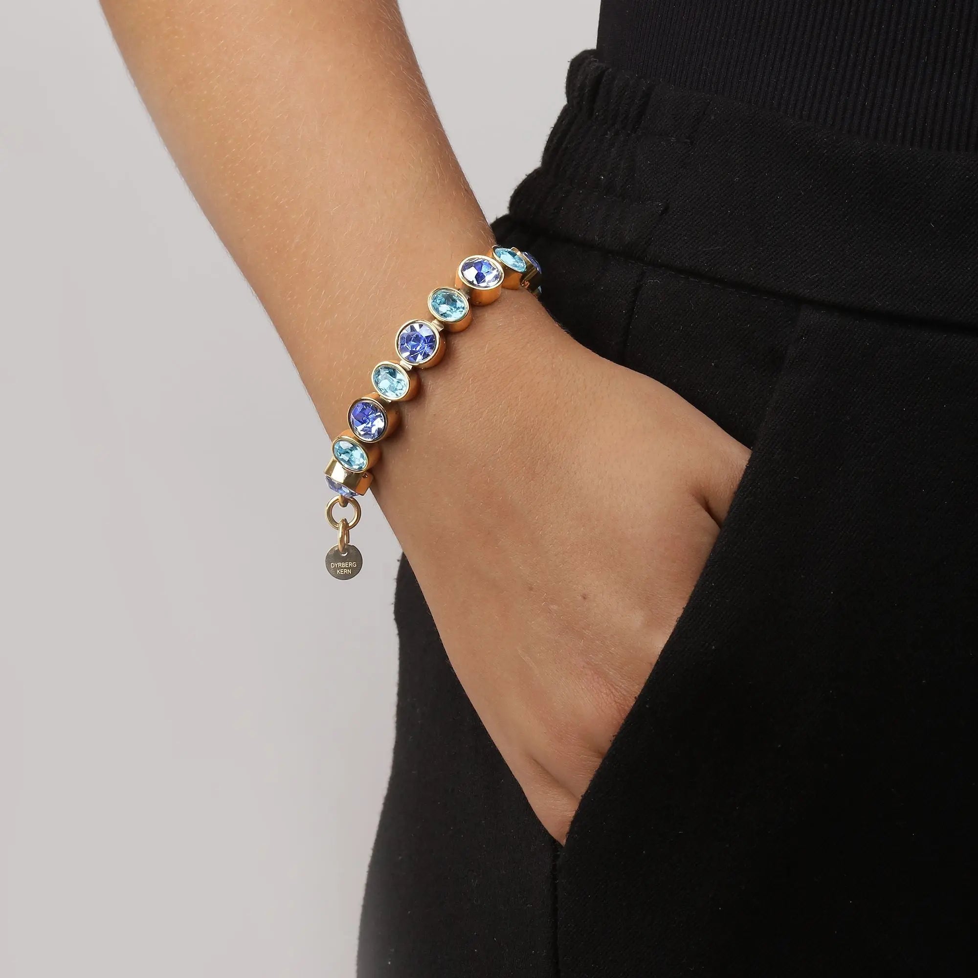 Elaine Gold Bracelet - Aqua Blue - Dyrberg/Kern NZ