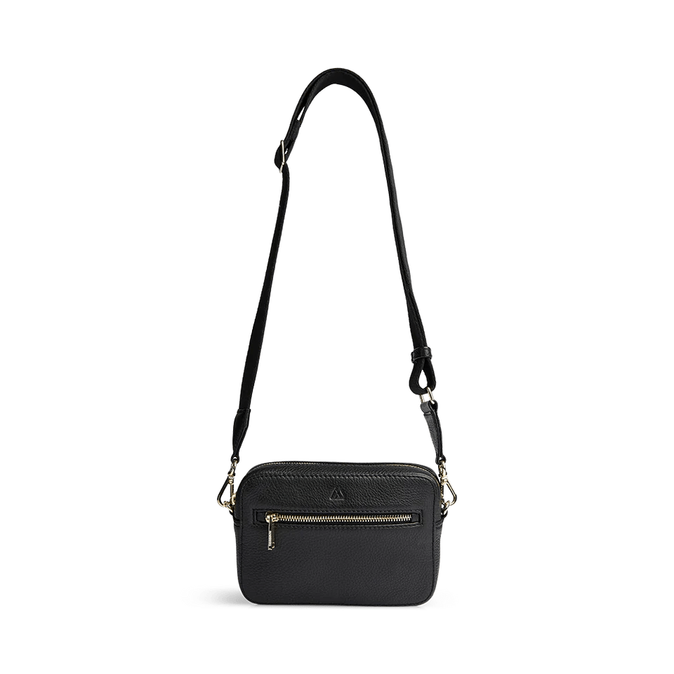 Elea Crossbody Bag, Grain, Black w/Gold - Dyrberg/Kern NZ