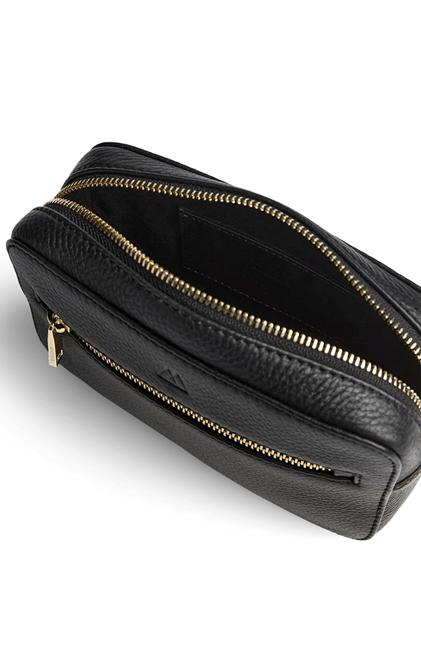 Elea Crossbody Bag, Grain, Black w/Gold - Dyrberg/Kern NZ