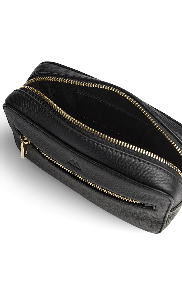 Elea Crossbody Bag, Grain, Black w/Gold - Dyrberg/Kern NZ