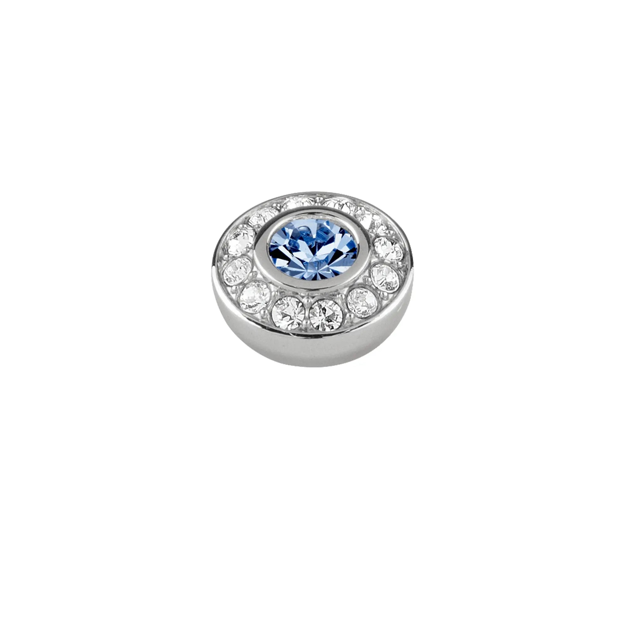 Emotion Shiny Silver Interchangeable Ring Topper - Light Blue/ Crystal - Dyrberg/Kern NZ