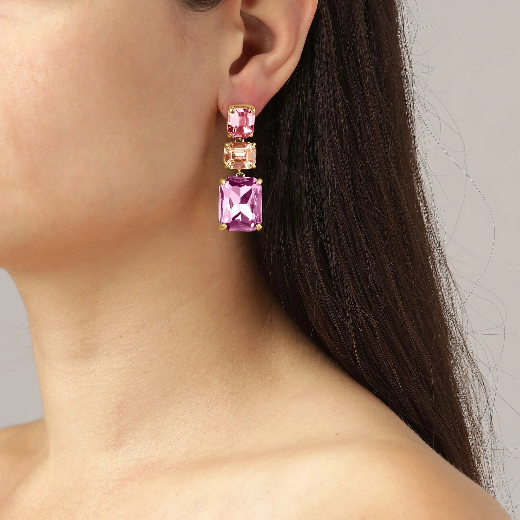 Esmara Gold Earrings - Light Rose / Peach - Dyrberg/Kern NZ