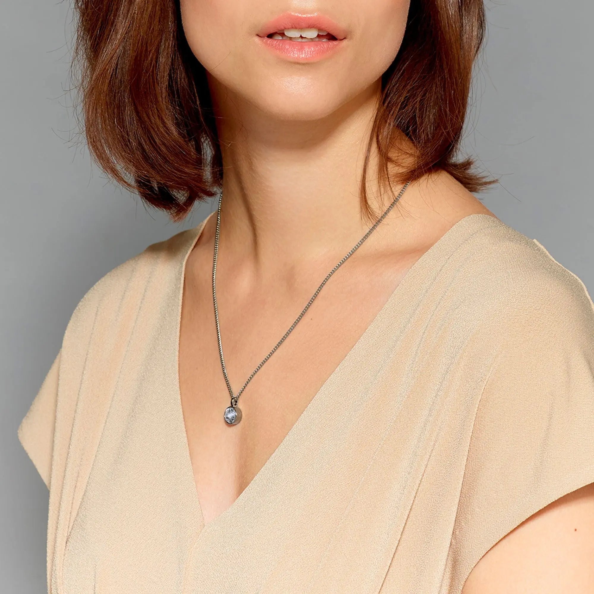 Ette Shiny Silver Necklace - Light Blue - Dyrberg/Kern NZ