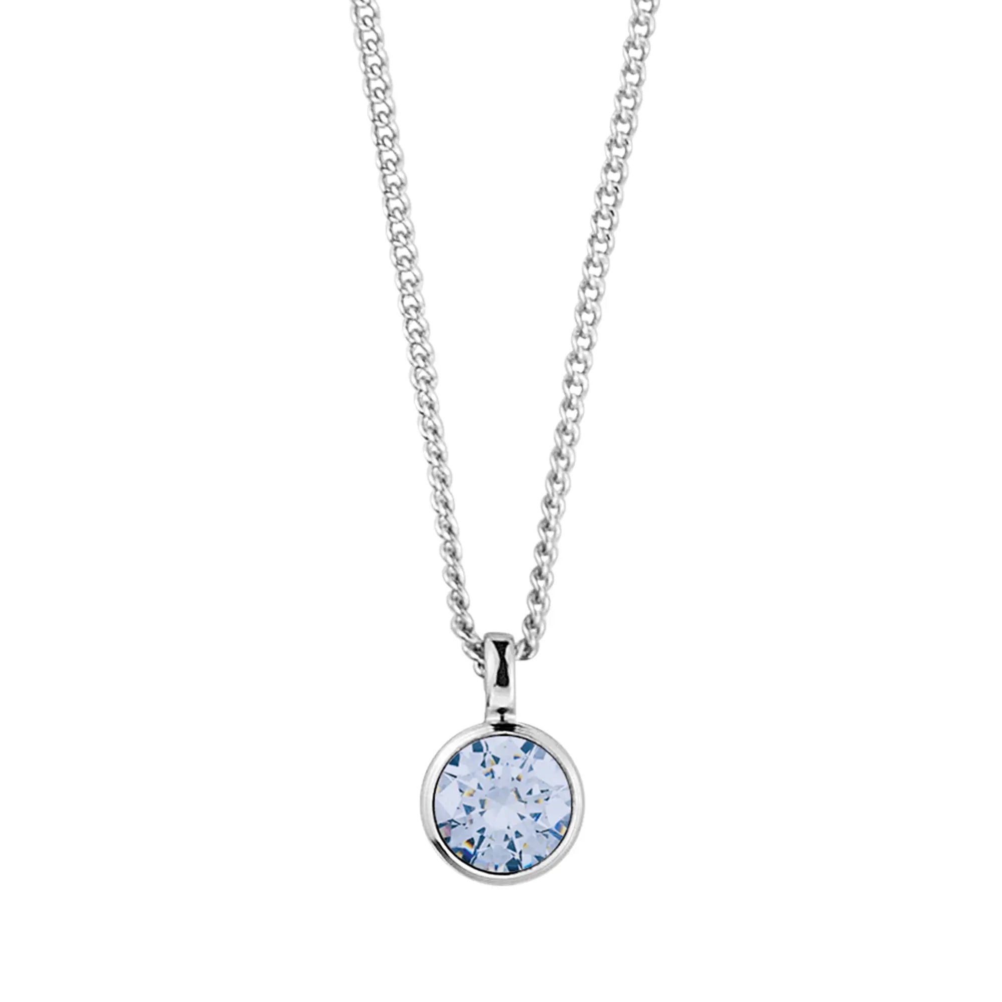 Ette Shiny Silver Necklace - Light Blue - Dyrberg/Kern NZ
