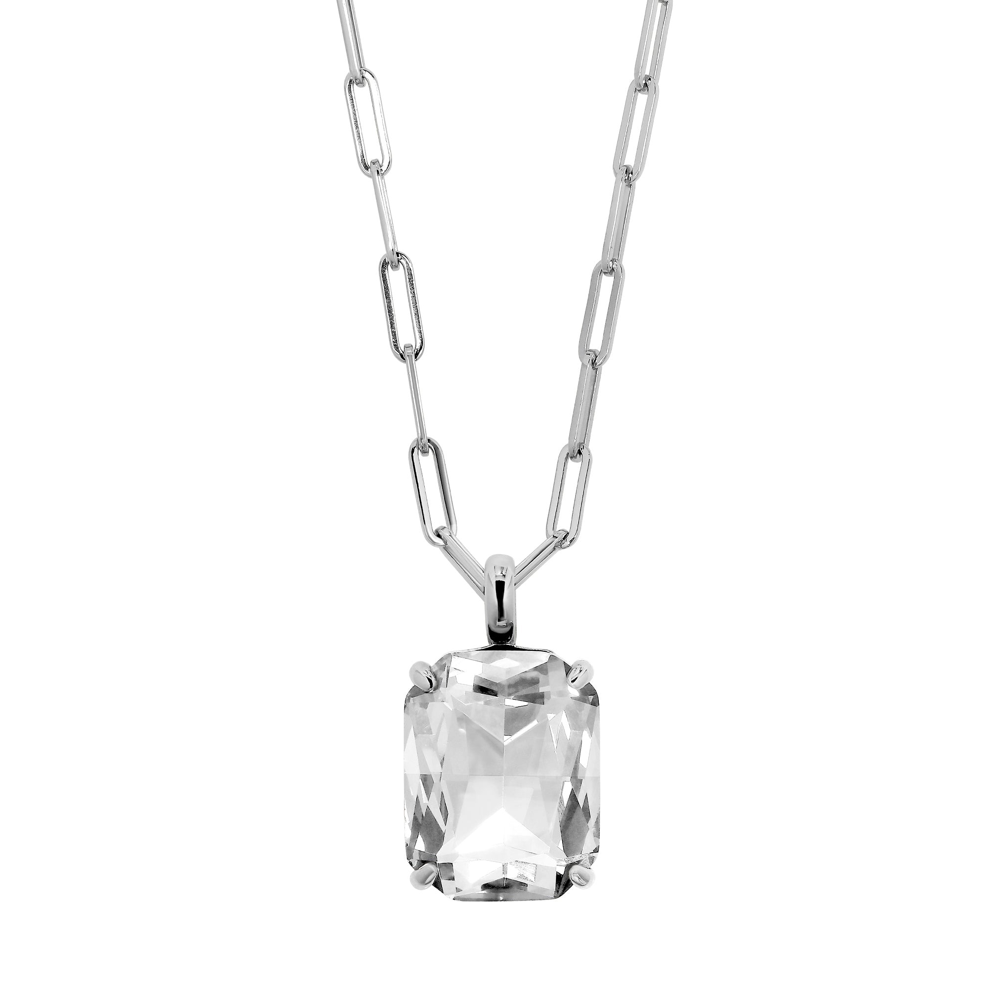 Eyti Shiny Silver Necklace - Crystal - Dyrberg/Kern NZ
