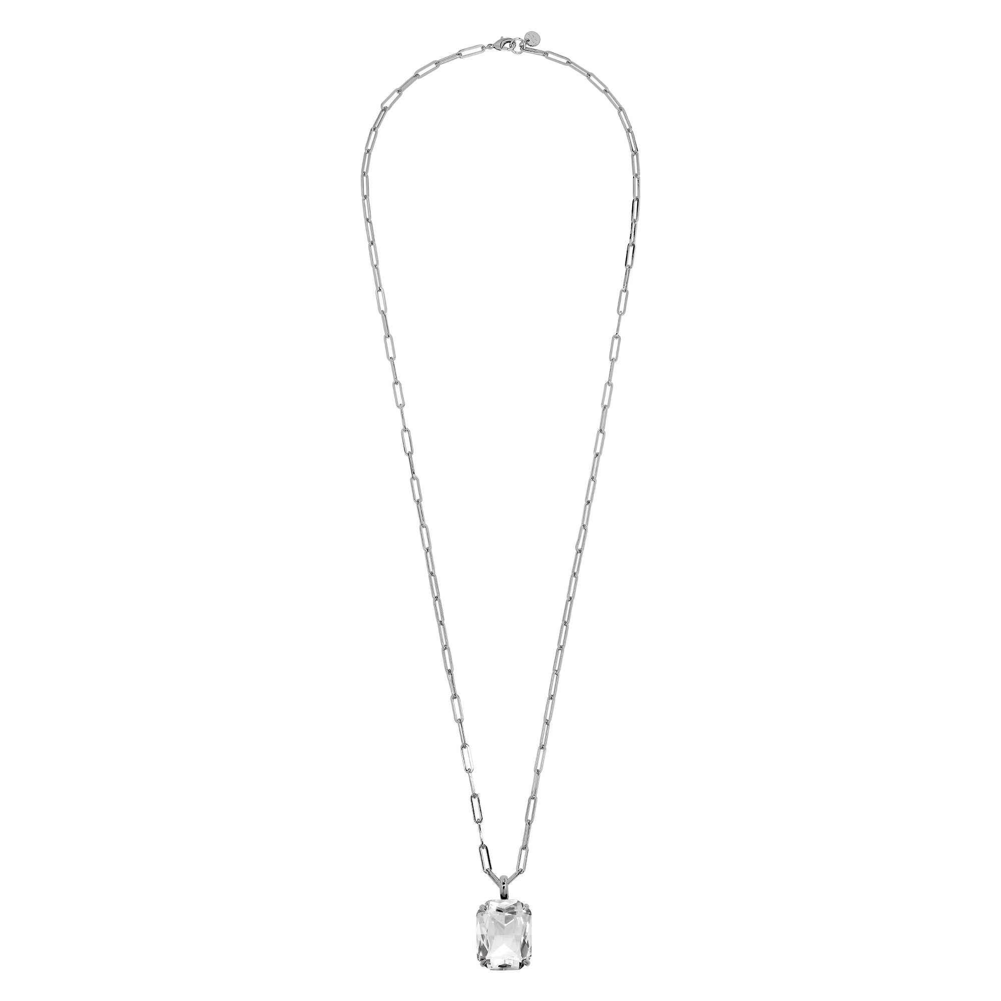 Eyti Shiny Silver Necklace - Crystal - Dyrberg/Kern NZ