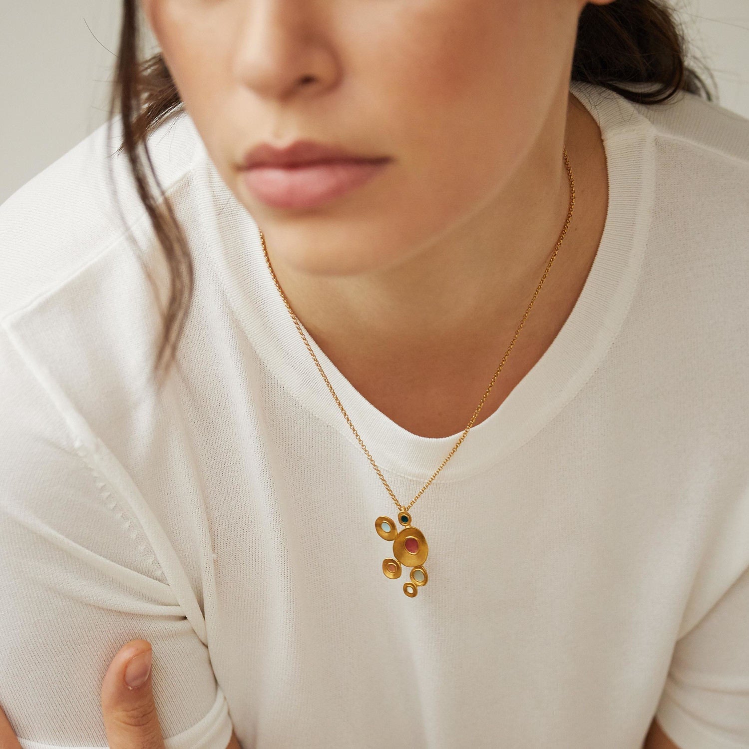 Favorita Colors Gold Necklace Five - Dyrberg/Kern NZ