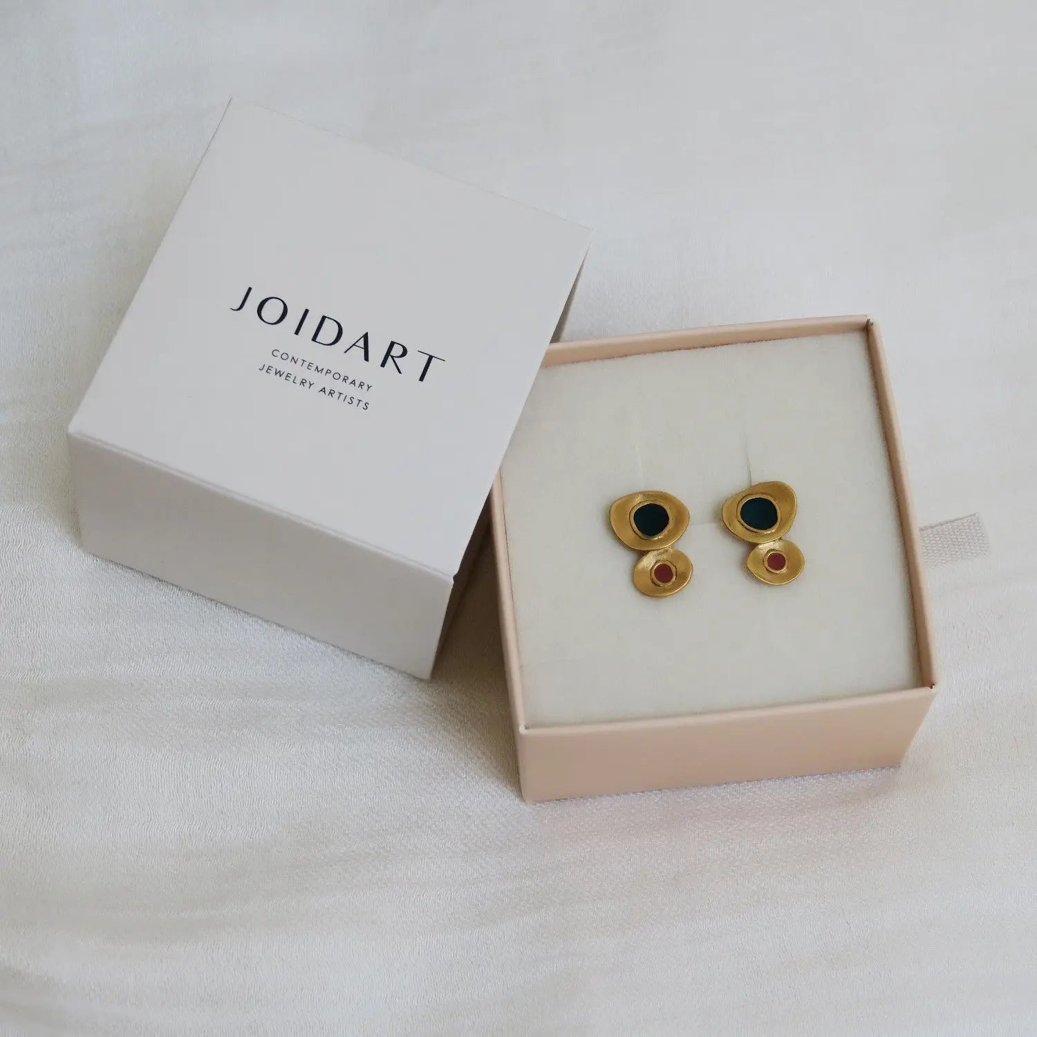 Favorita Colors Gold Stud Earrings Double - Dyrberg/Kern NZ