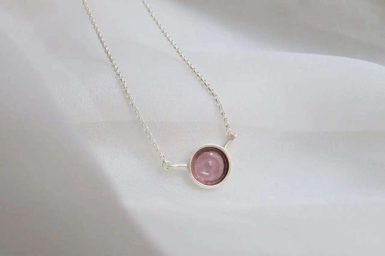 Gaudi Silver Necklace Pendant Mauve - Dyrberg/Kern NZ