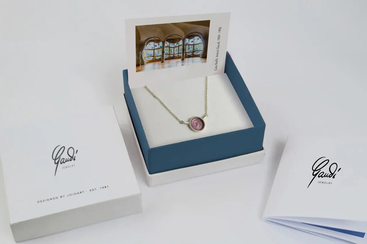 Gaudi Silver Necklace Pendant Mauve - Dyrberg/Kern NZ