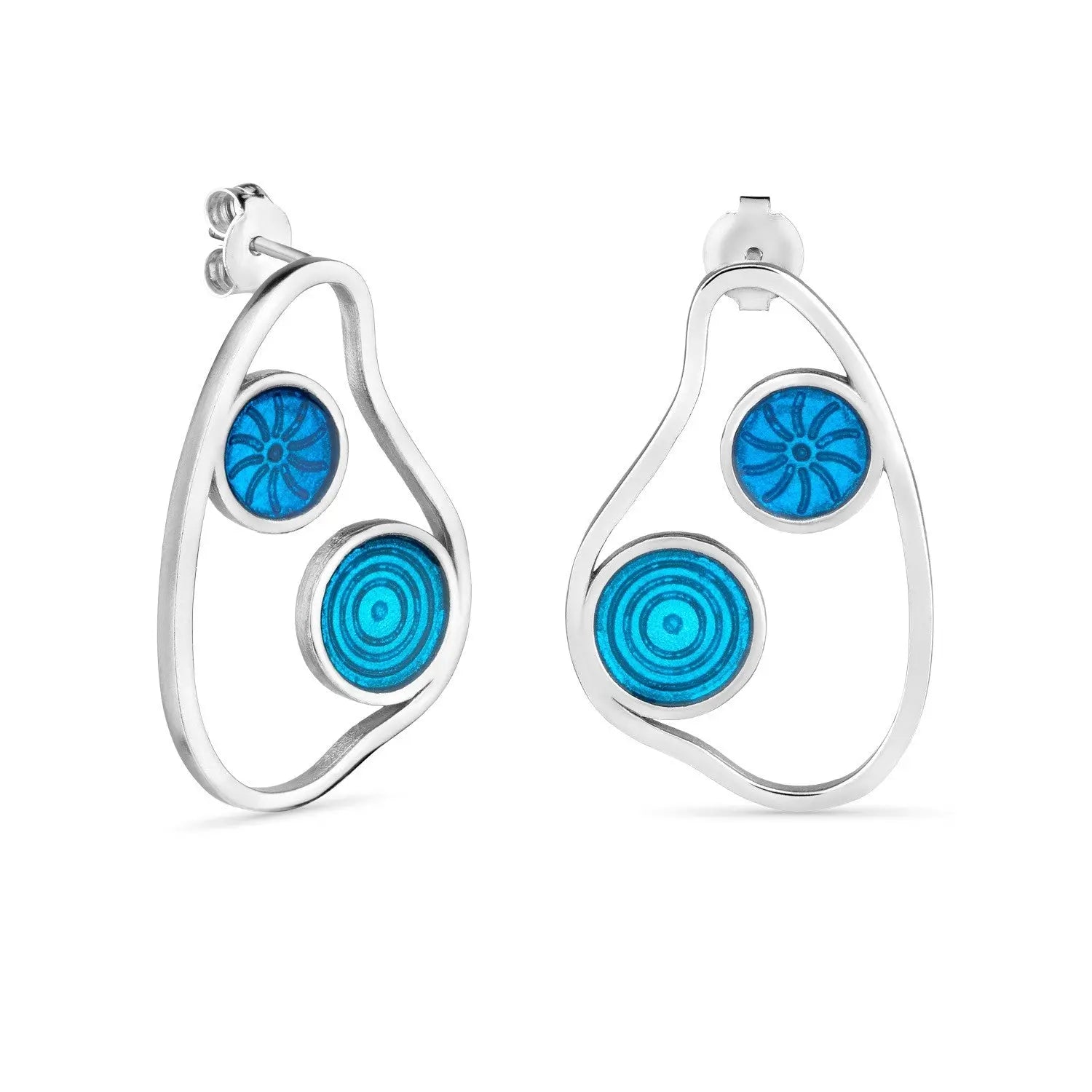 Gaudi Wavy Silver Stud Earrings Medium - Dyrberg/Kern NZ