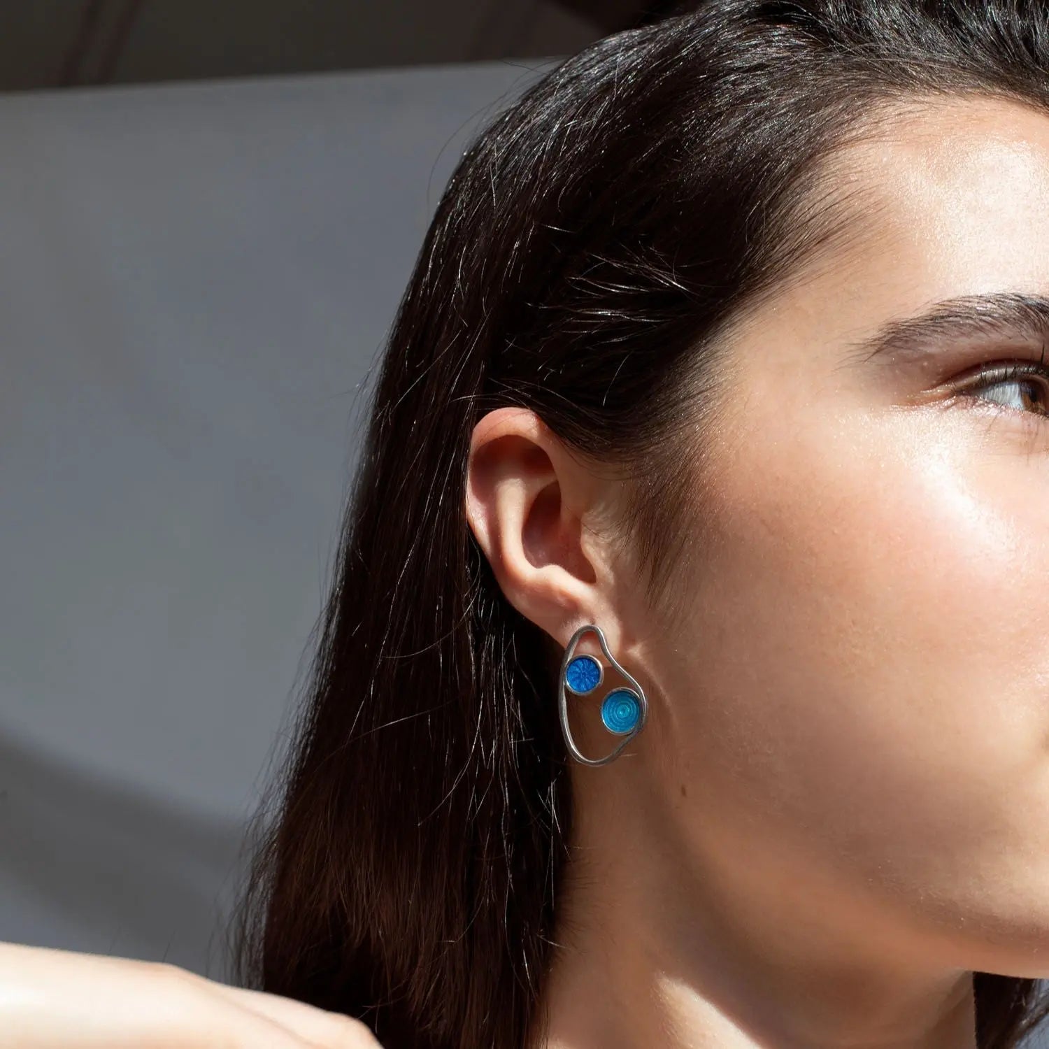 Gaudi Wavy Silver Stud Earrings Medium - Dyrberg/Kern NZ