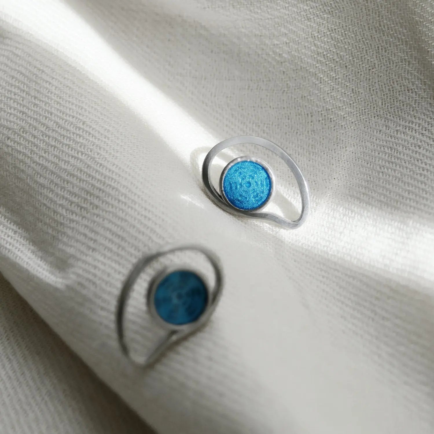 Gaudi Wavy Silver Stud Earrings Small - Dyrberg/Kern NZ