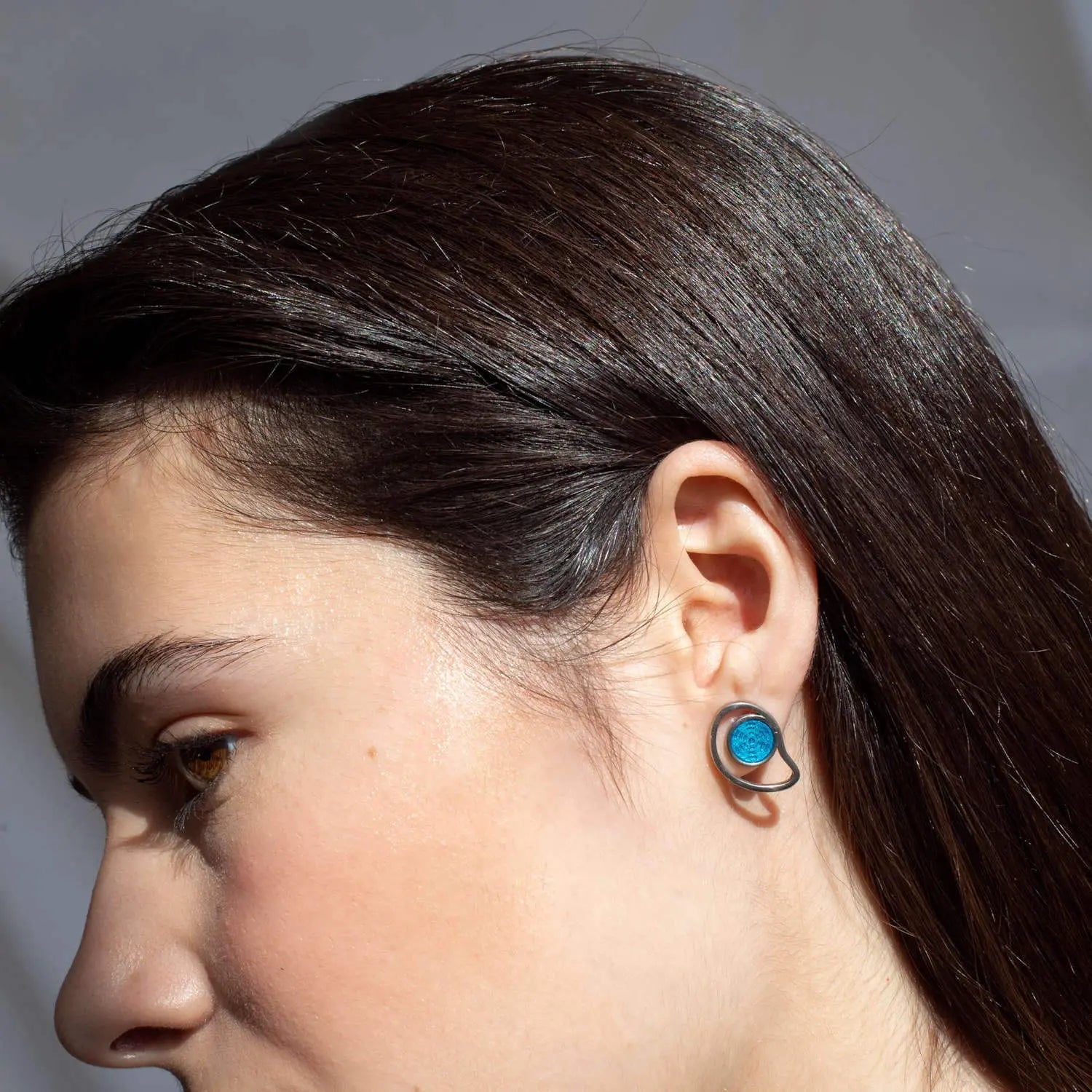 Gaudi Wavy Silver Stud Earrings Small - Dyrberg/Kern NZ