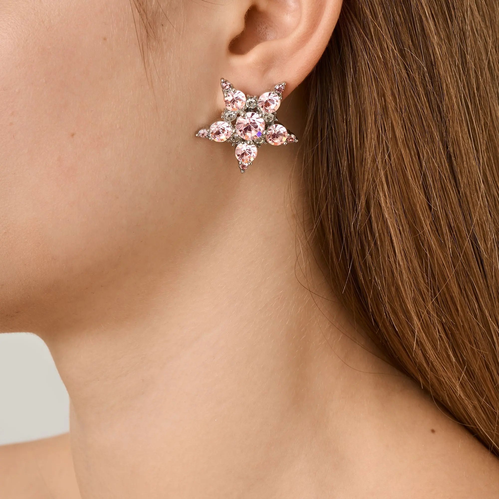 Gemini Shiny Silver Earrings - Vintage Rose - Dyrberg/Kern NZ