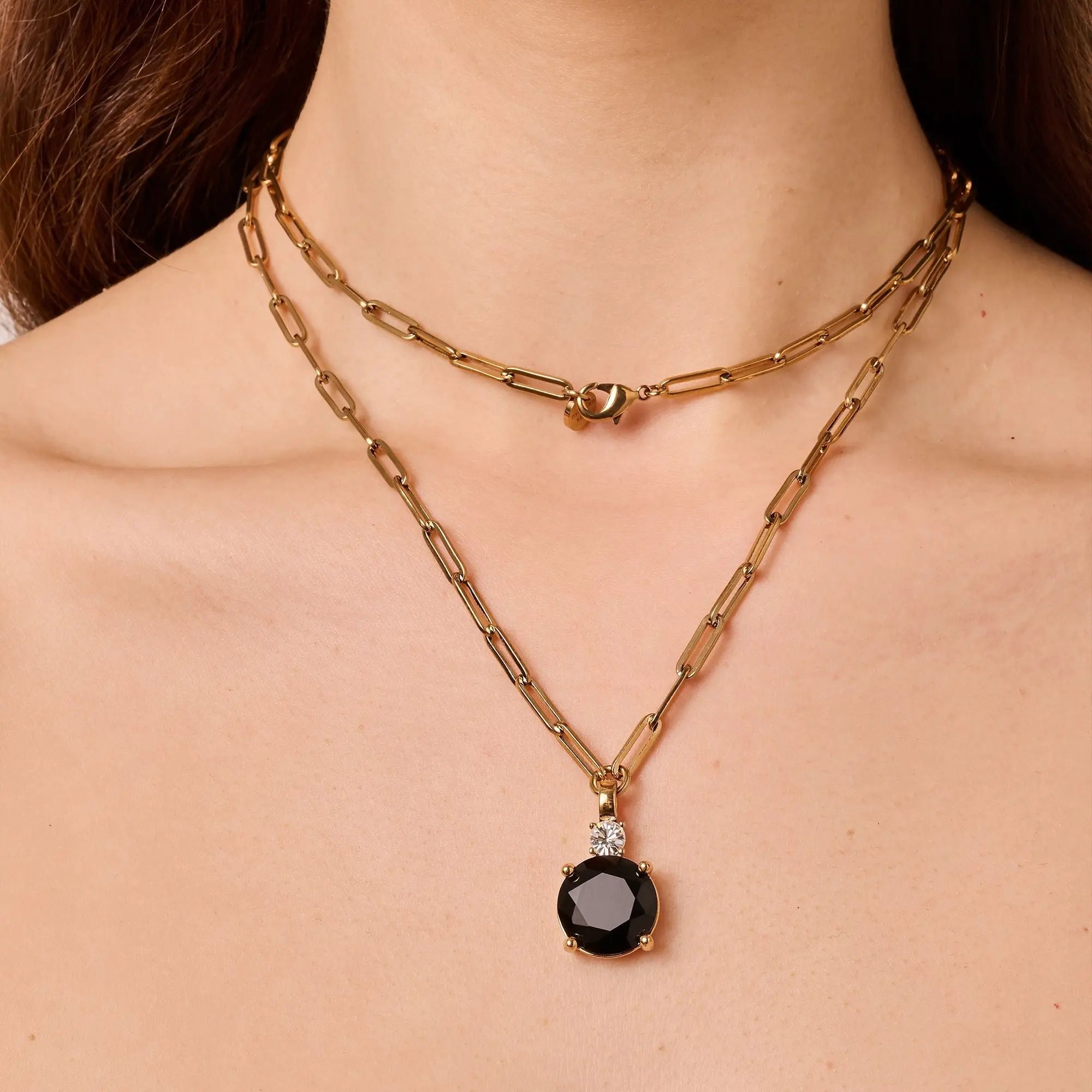 Glory Gold Necklace - Black - Dyrberg/Kern NZ