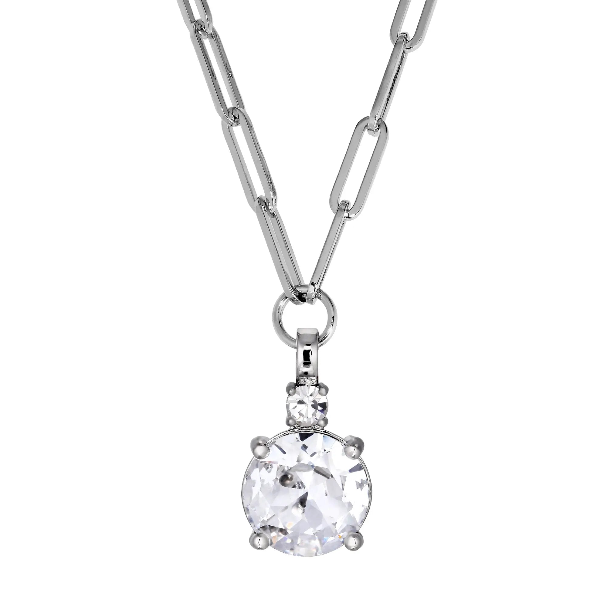 Glory Shiny Silver Necklace - Crystal - Dyrberg/Kern NZ