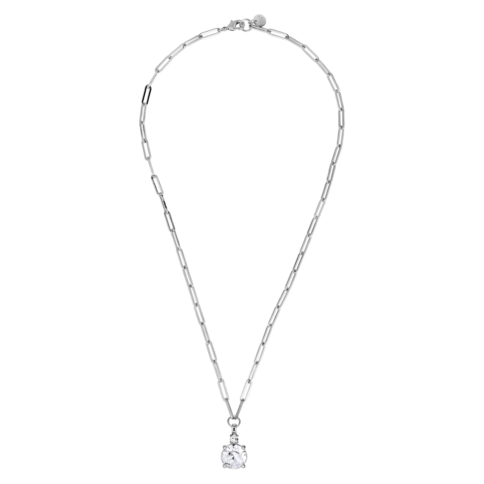 Glory Shiny Silver Necklace - Crystal - Dyrberg/Kern NZ