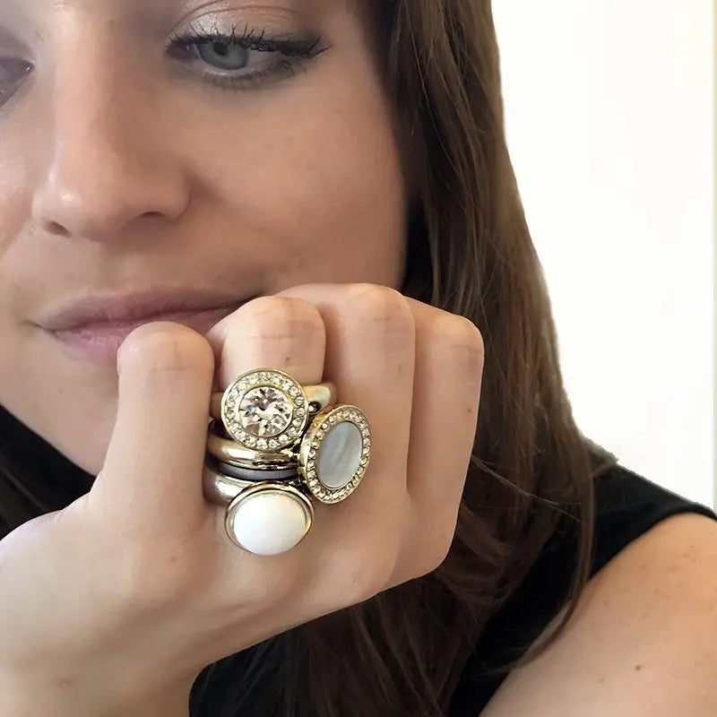 Grace Gold Interchangeable Ring Topper - Rose/ Light Rose - Dyrberg/Kern NZ