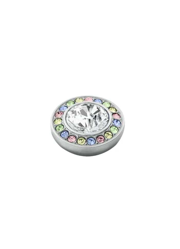 Grace Shiny Silver Interchangeable Ring Topper - Crystal / Pastel - Dyrberg/Kern NZ