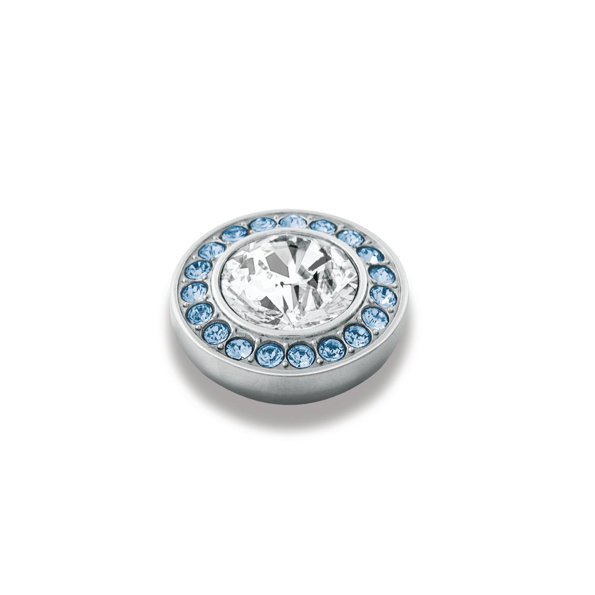Grace Shiny Silver Interchangeable Ring Topper - Light Blue - Dyrberg/Kern NZ