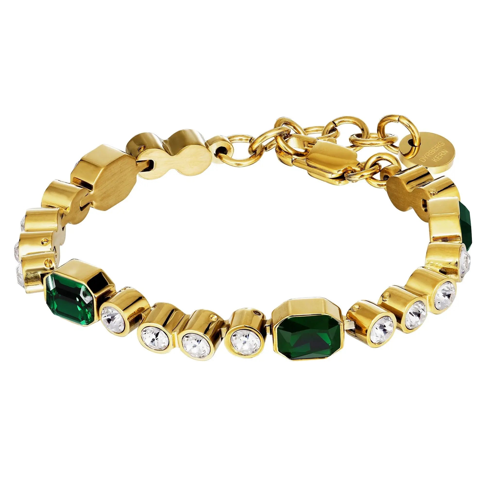 Grivna Gold Bracelet - Emerald Green / Crystal - Dyrberg/Kern NZ