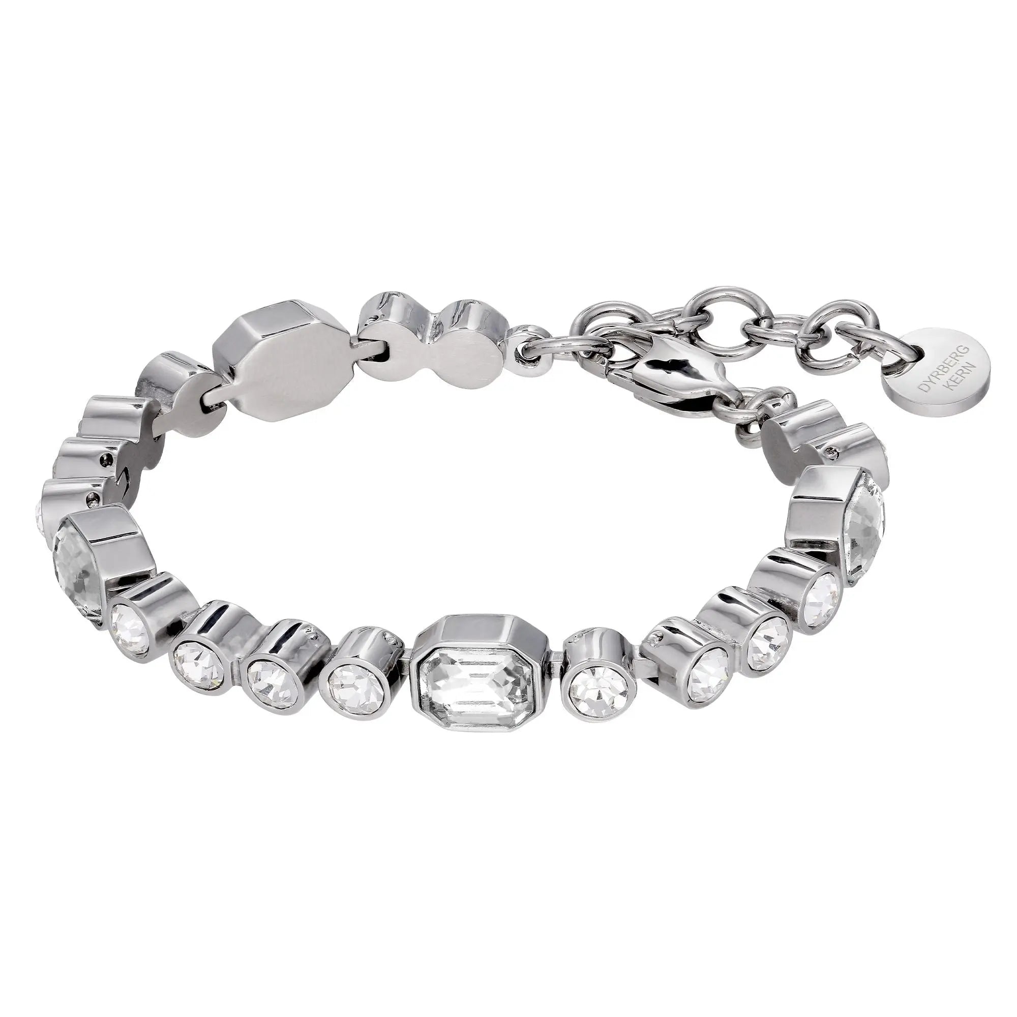 Grivna Shiny Silver Bracelet - Crystal - Dyrberg/Kern NZ