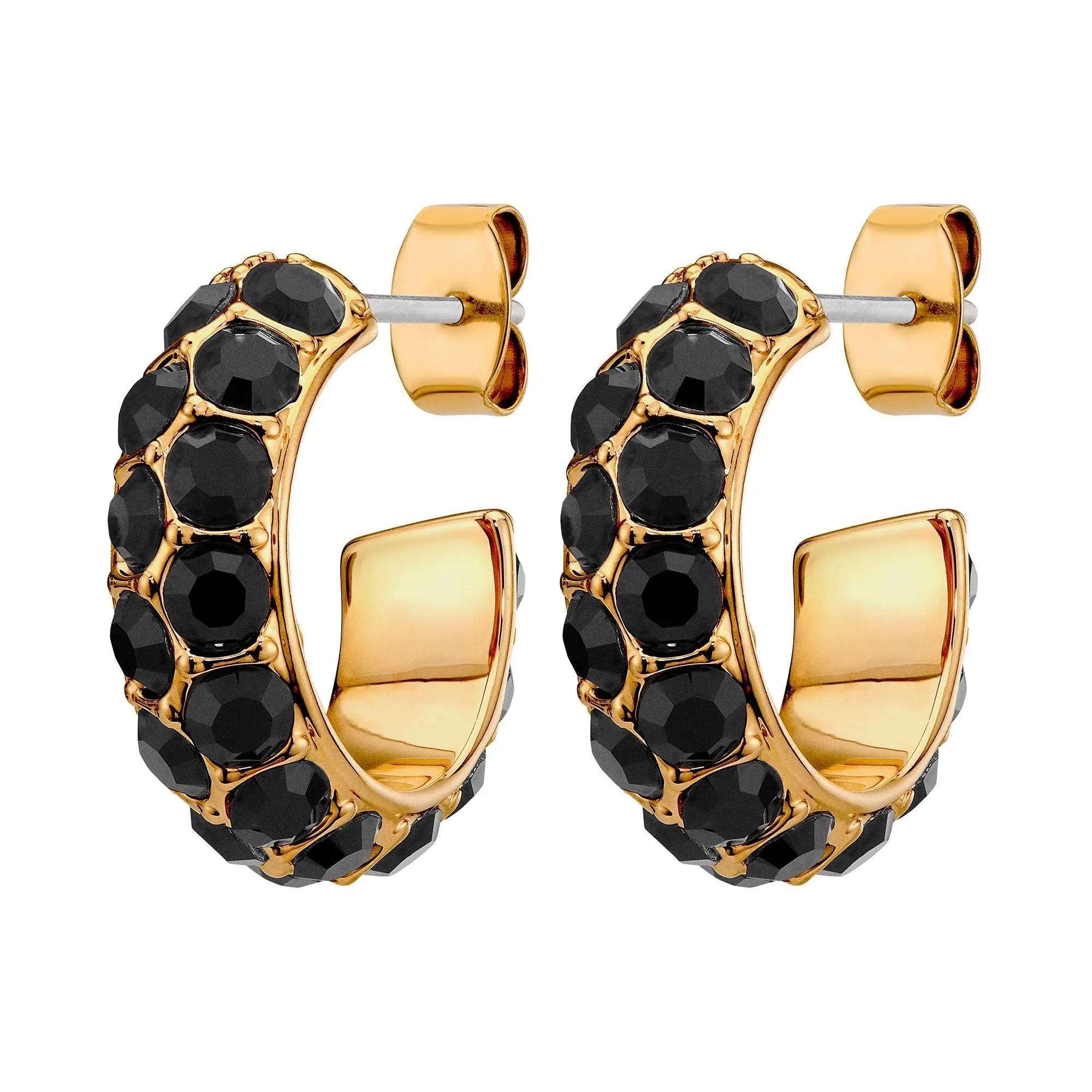 Heidi Gold Earrings - Black - Dyrberg/Kern NZ
